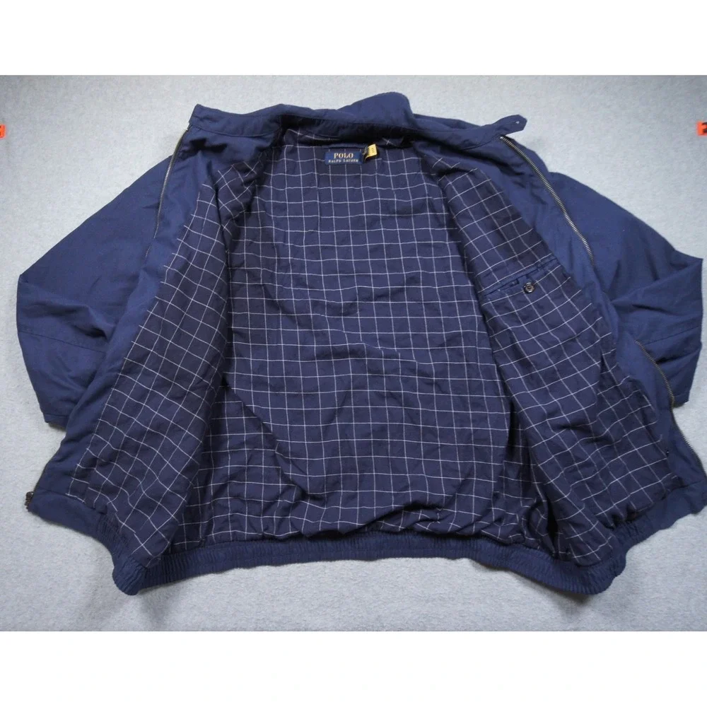 Polo Ralph Lauren Jacket Mens 2XL XXL Blue Full Zip Collared Preppy Casual